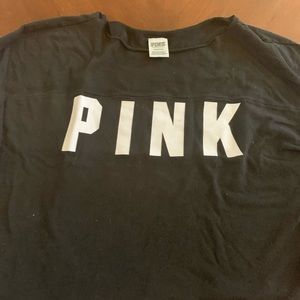 pink black short sleeve top